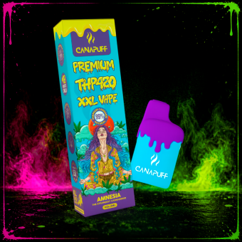 THP420 XXL Vaper desechable Amnesia 99% 2ml (Canapuff). Perfil Amnesia especiado y herbal, analizado en laboratorio según fabricante. Compra online.